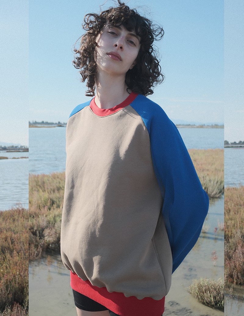 COLOR BLOCK SWEATSHIRT_ RED