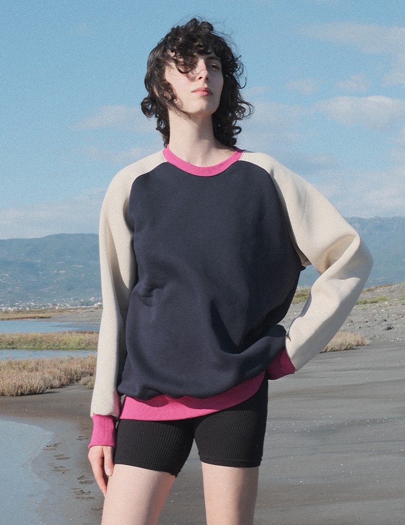 COLOR BLOCK SWEATSHIRT_ PINK